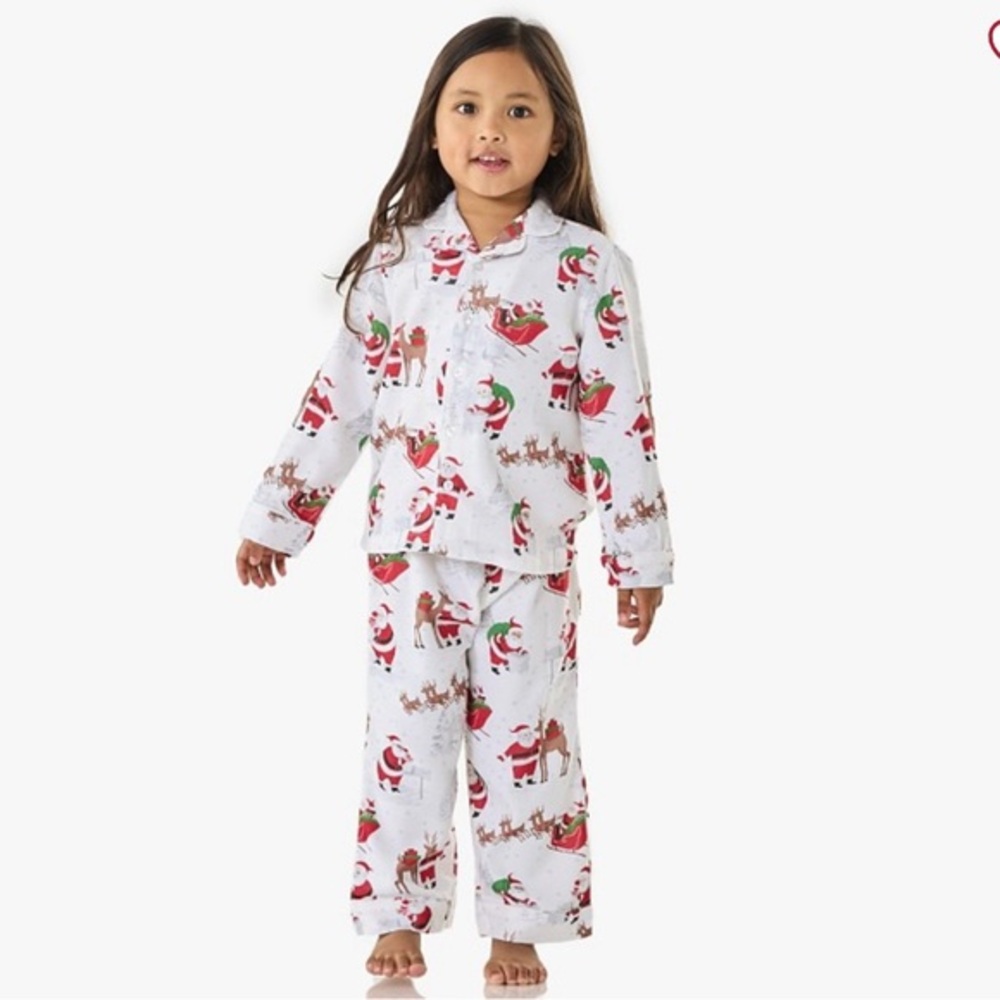 Pottery Barn Kid’s Heritage Santa Flannel Pajama Set